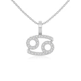 moissanite cancer zodiac sign necklaces in sterling silver